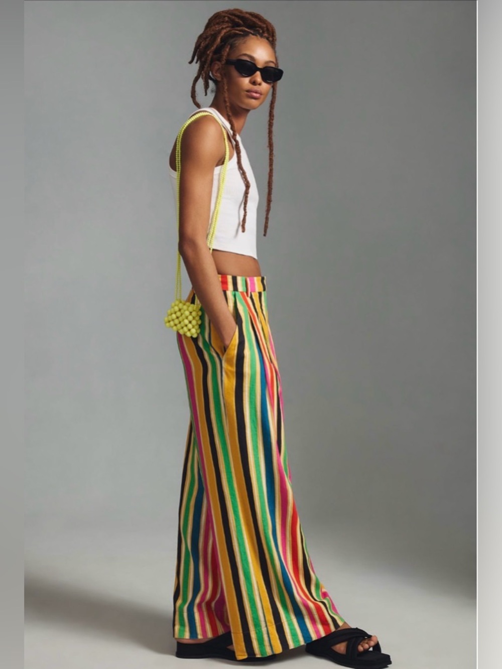 Anthropologie Farm Rio Rainbow Stripe Pants NWT Large - Picture 2 of 9